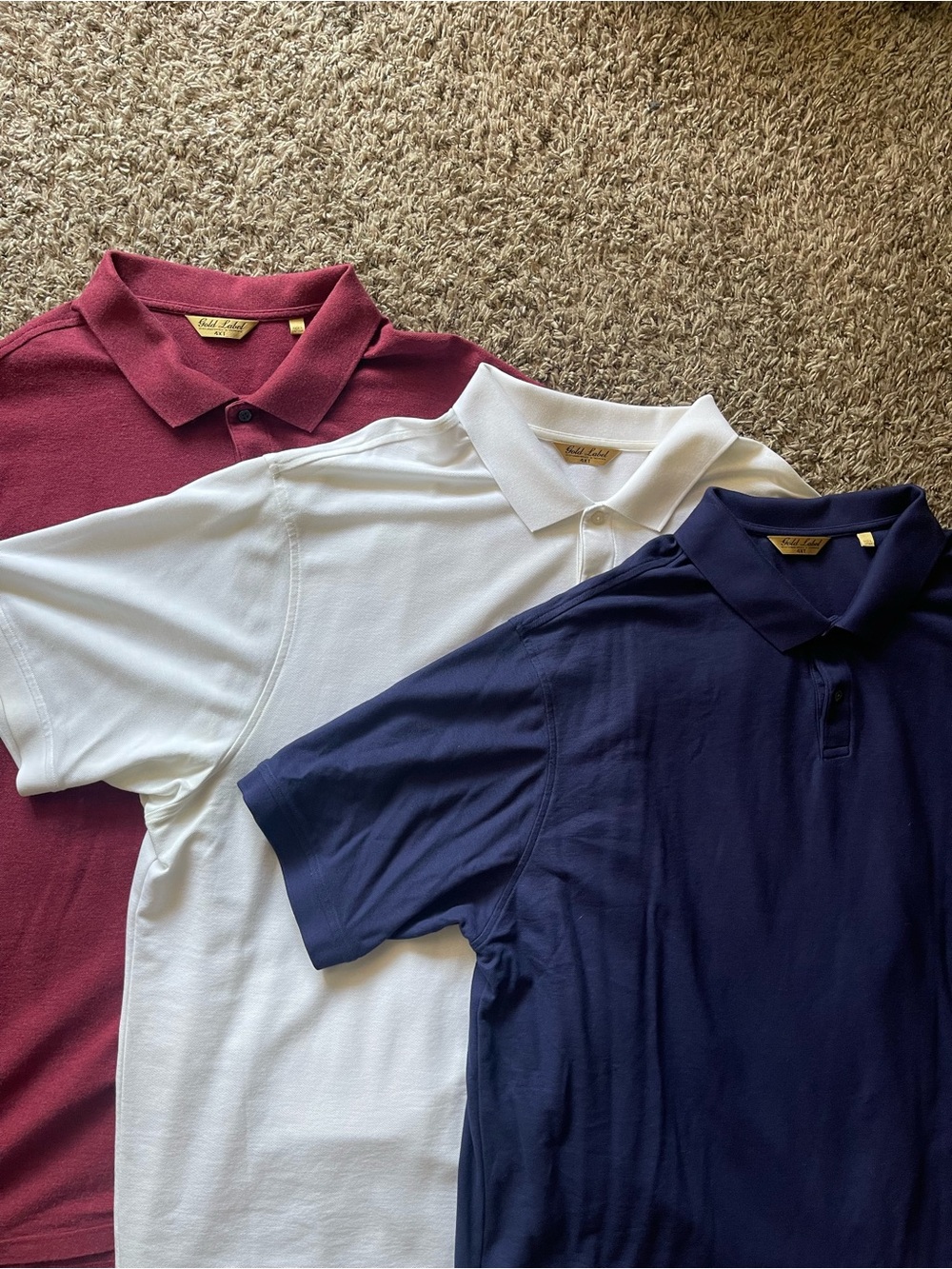 Lot of 3 Roundtree & Yorke Gold Label Men's Polo Shirts 4XLT Big & Tall